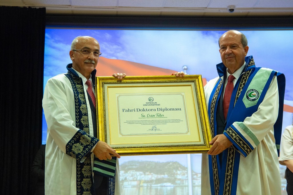 KKTC Cumhurbaşkanı Tatar’a Giresun’da Fahri Doktora ünvanı verildi